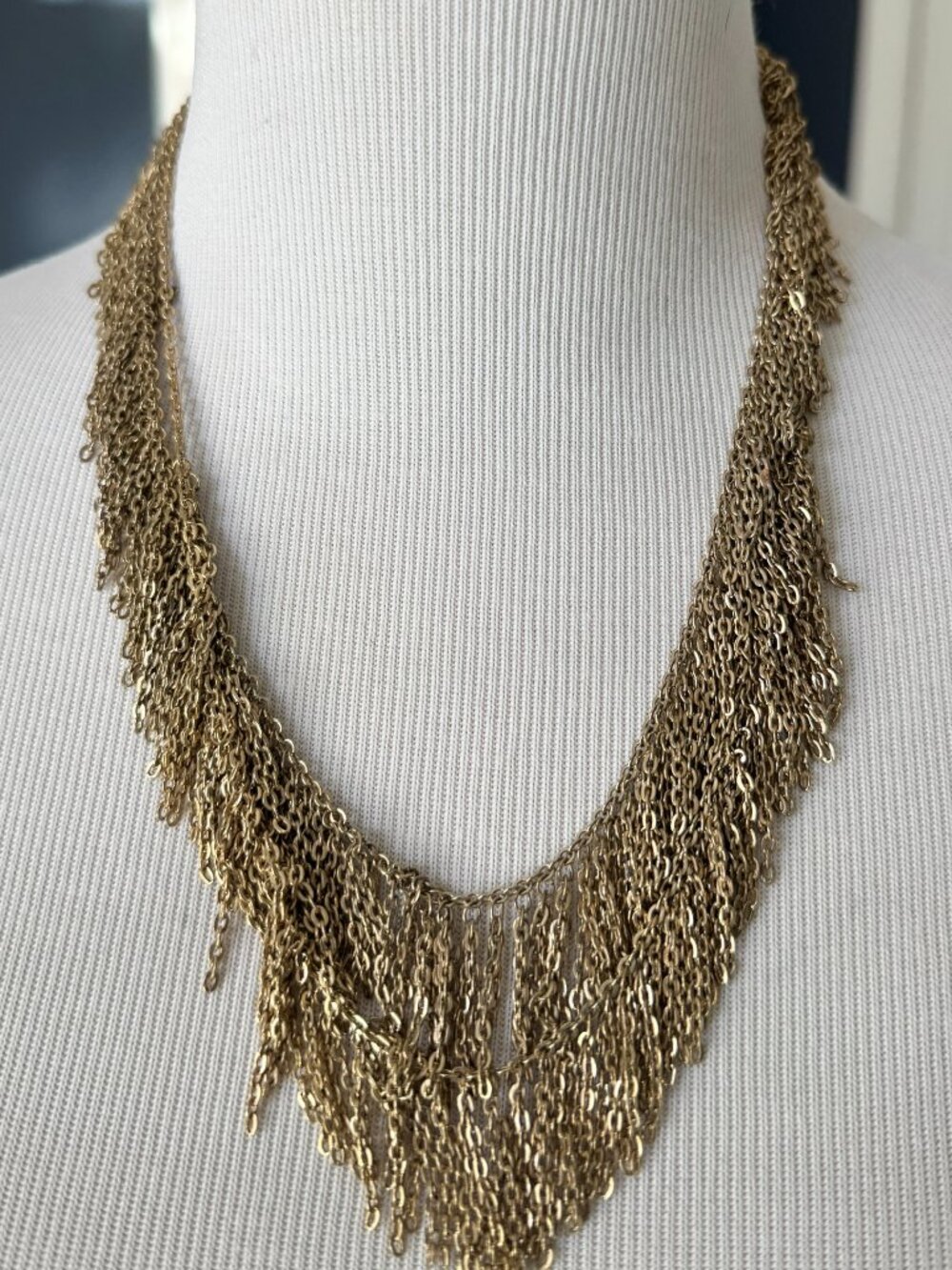 Baublebar Cascading Layered Gold Chain/Fringe Statement Necklace,Great Condition - Picture 3 of 5